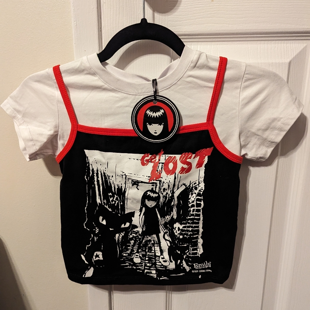 Dollskill x Emily the Strange God She's Odd Graphic Shirt set